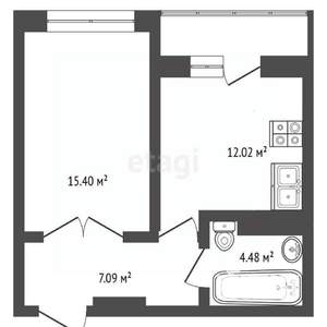 1-к квартира, вторичка, 41м2, 4/11 этаж
