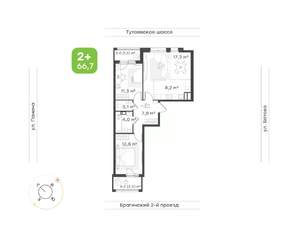 3-к квартира, вторичка, 67м2, 4/18 этаж