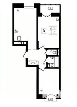 2-к квартира, вторичка, 59м2, 6/12 этаж