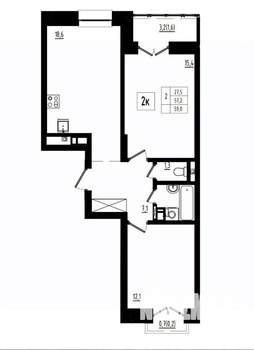 2-к квартира, вторичка, 59м2, 4/12 этаж