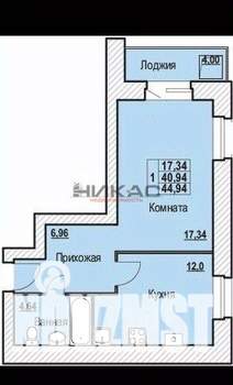 1-к квартира, вторичка, 45м2, 9/10 этаж