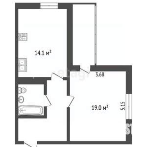 1-к квартира, вторичка, 48м2, 4/14 этаж