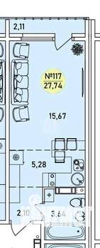 Студия квартира, вторичка, 28м2, 8/9 этаж