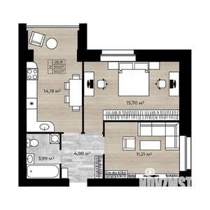 2-к квартира, сданный дом, 50м2, 5/10 этаж