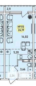 Студия квартира, вторичка, 26м2, 8/9 этаж