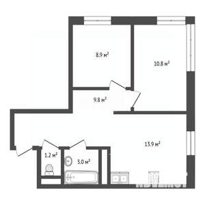 2-к квартира, вторичка, 48м2, 8/17 этаж