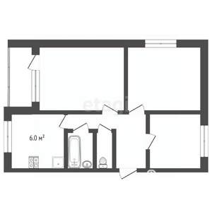 3-к квартира, вторичка, 62м2, 1/5 этаж