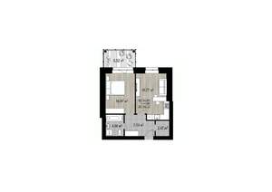 1-к квартира, строящийся дом, 48м2, 3/4 этаж