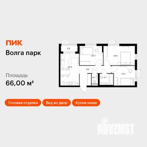 3-к квартира, вторичка, 66м2, 16/17 этаж