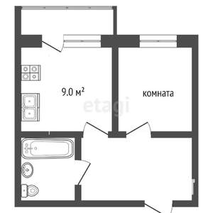 1-к квартира, вторичка, 39м2, 3/10 этаж