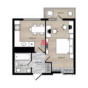 1-к квартира, вторичка, 33м2, 15/18 этаж