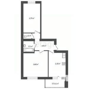 2-к квартира, вторичка, 53м2, 3/10 этаж