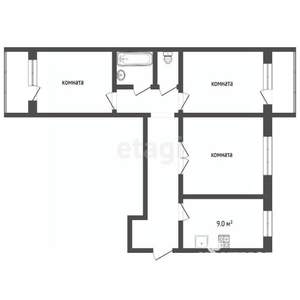 3-к квартира, вторичка, 61м2, 4/9 этаж