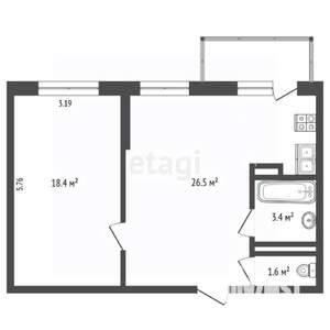 2-к квартира, вторичка, 50м2, 5/11 этаж