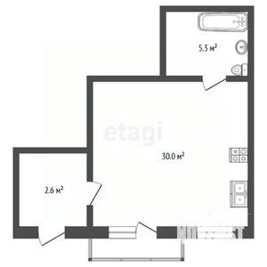 1-к квартира, вторичка, 38м2, 1/9 этаж