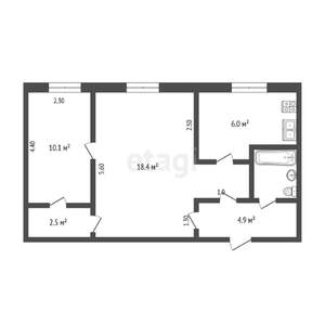 2-к квартира, вторичка, 45м2, 1/5 этаж