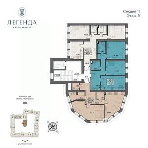 2-к квартира, вторичка, 72м2, 5/5 этаж