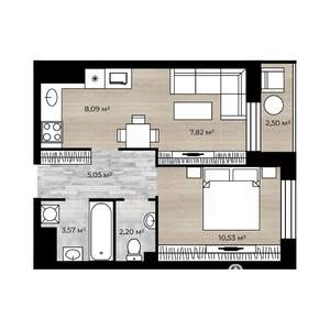 2-к квартира, вторичка, 39м2, 4/18 этаж
