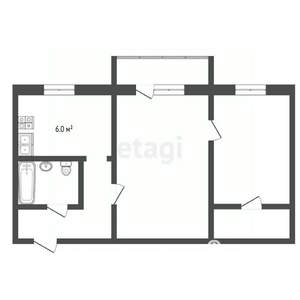 2-к квартира, вторичка, 44м2, 3/4 этаж
