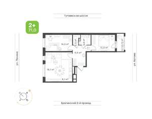 3-к квартира, вторичка, 71м2, 3/18 этаж