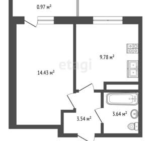 1-к квартира, вторичка, 32м2, 10/1 этаж