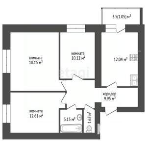 3-к квартира, вторичка, 69м2, 6/9 этаж