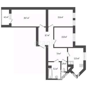 3-к квартира, вторичка, 74м2, 9/11 этаж
