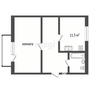 1-к квартира, вторичка, 39м2, 2/10 этаж