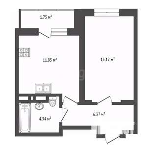 1-к квартира, вторичка, 39м2, 4/17 этаж