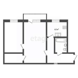 2-к квартира, вторичка, 42м2, 2/4 этаж