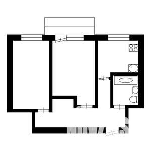 2-к квартира, вторичка, 43м2, 4/4 этаж