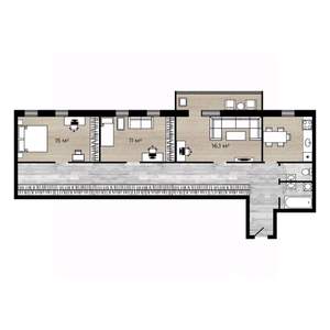 3-к квартира, вторичка, 68м2, 3/16 этаж