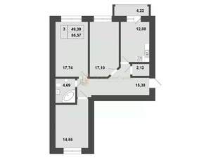 3-к квартира, вторичка, 82м2, 18/20 этаж