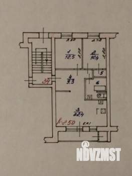 3-к квартира, вторичка, 62м2, 5/5 этаж