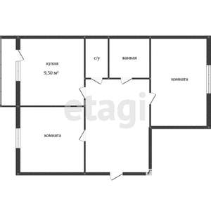 2-к квартира, вторичка, 54м2, 7/14 этаж