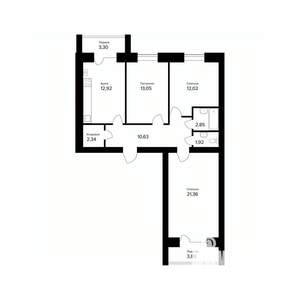 3-к квартира, вторичка, 81м2, 4/5 этаж