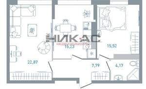 2-к квартира, вторичка, 68м2, 17/24 этаж