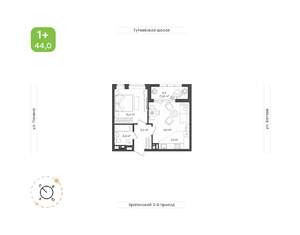 2-к квартира, вторичка, 44м2, 9/9 этаж