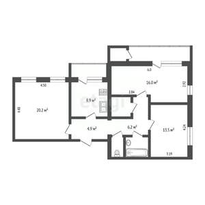 3-к квартира, вторичка, 76м2, 2/9 этаж