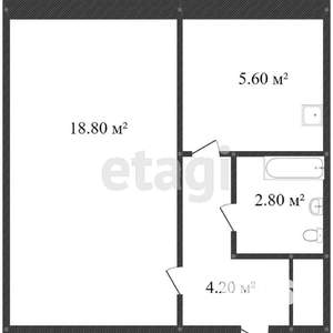 1-к квартира, вторичка, 21м2, 5/9 этаж