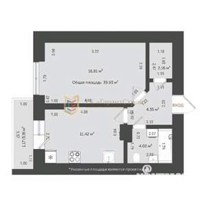 1-к квартира, сданный дом, 43м2, 12/20 этаж