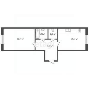 1-к квартира, вторичка, 39м2, 2/10 этаж