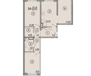 3-к квартира, вторичка, 65м2, 5/18 этаж