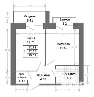 1-к квартира, строящийся дом, 38м2, 4/9 этаж