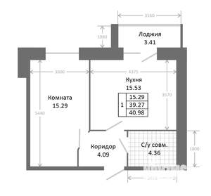 1-к квартира, строящийся дом, 43м2, 2/9 этаж