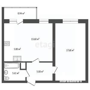 2-к квартира, вторичка, 53м2, 4/12 этаж