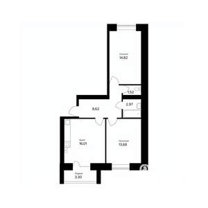 2-к квартира, вторичка, 59м2, 5/5 этаж