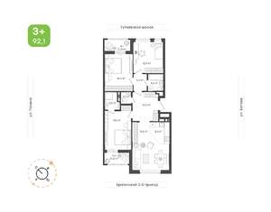 4-к квартира, вторичка, 92м2, 2/9 этаж