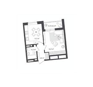 Студия квартира, вторичка, 39м2, 5/18 этаж