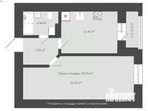 1-к квартира, сданный дом, 47м2, 2/18 этаж